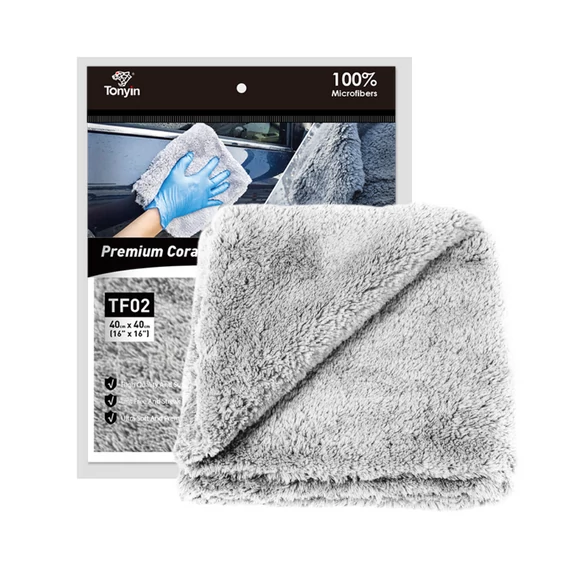 Tonyin Premium Coral Buffing Towel - Extra Puha Mikroszálas Kendő 40x40cm 500GSM