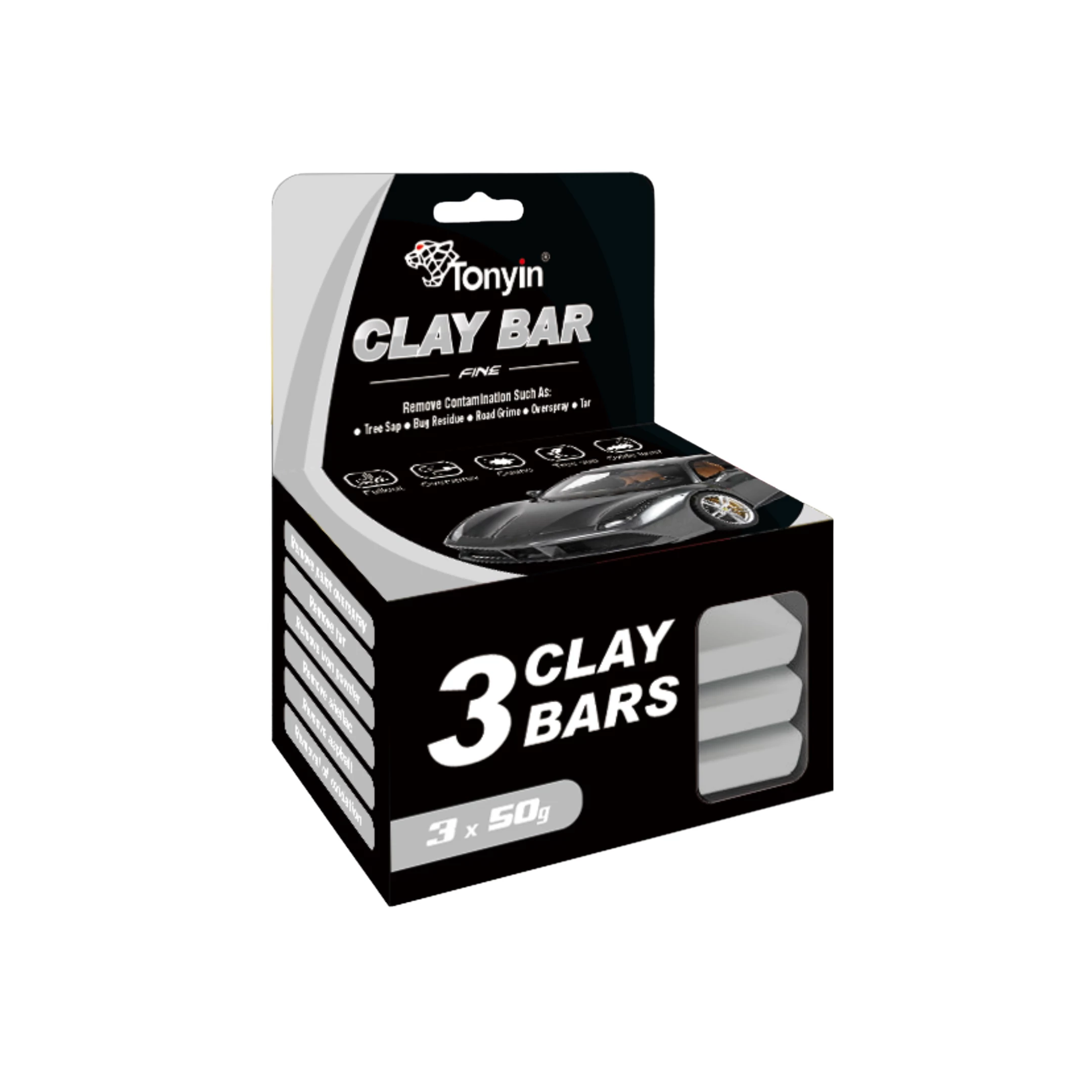 Tonyin Clay Bar Coarse 3x50g - kemény autókozmetikai gyurma