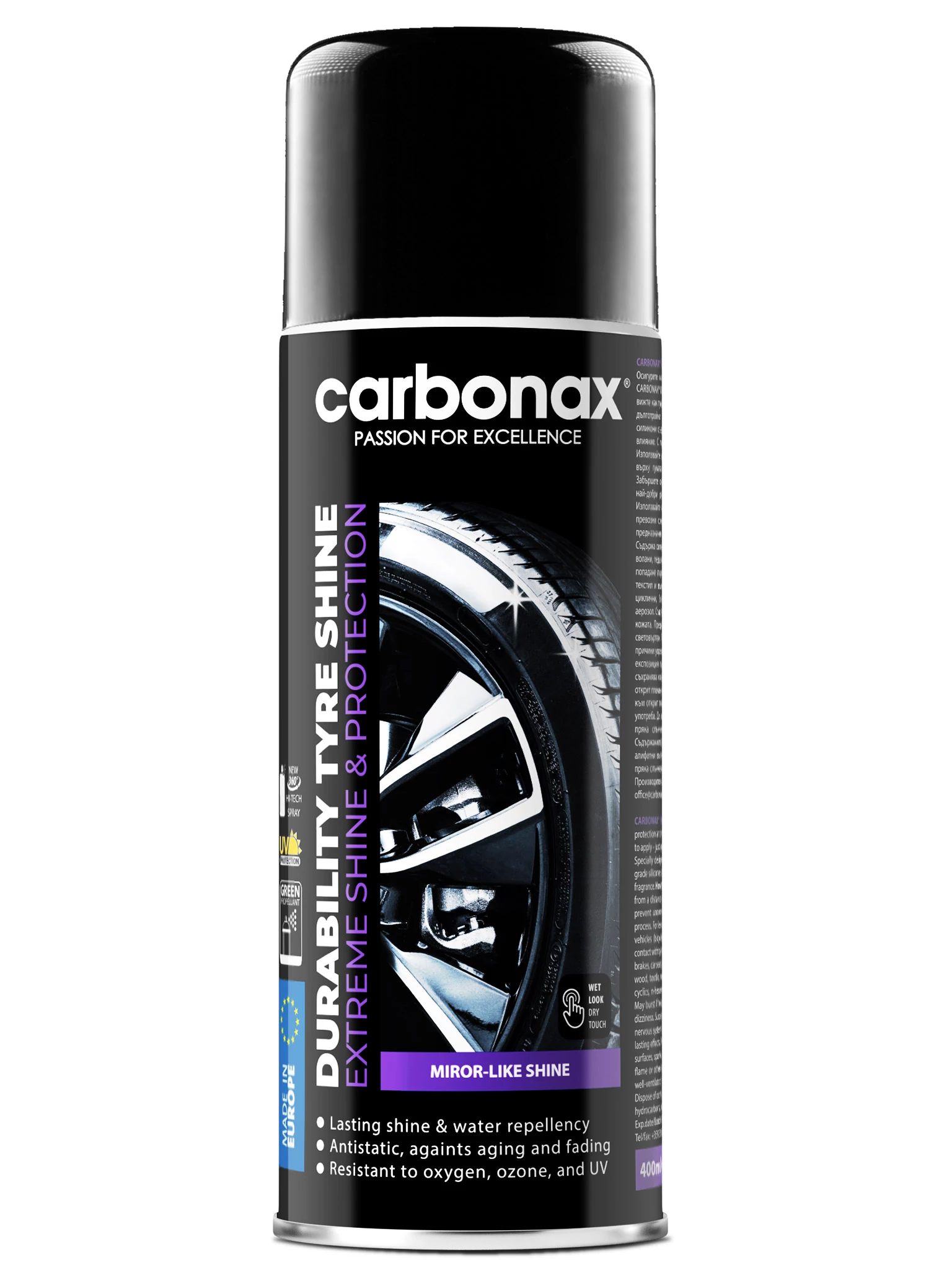 Carbonax Durability Tyre Shine - Tartós, Fényes Gumiápoló 400ml